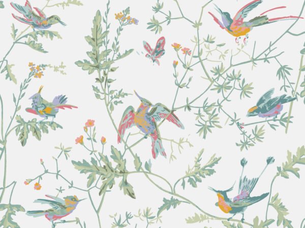 Behangstaal: Cole & Son Icons Hummingbirds - 112/4016